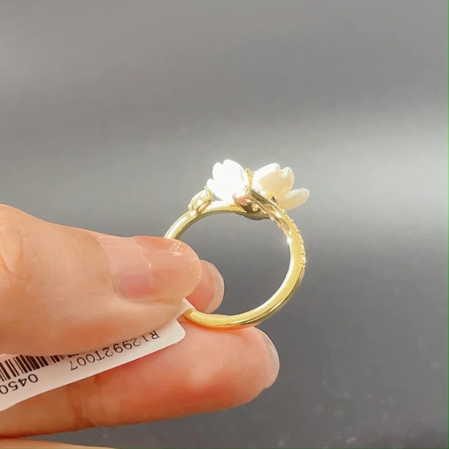 Amazon.com: Kokoma Pearl Flower Open Statement Ring for Women